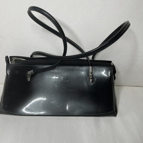Beijo Silver 2 Tone Gray & Black Shoulder Bag Purse - Picture 3 of 7